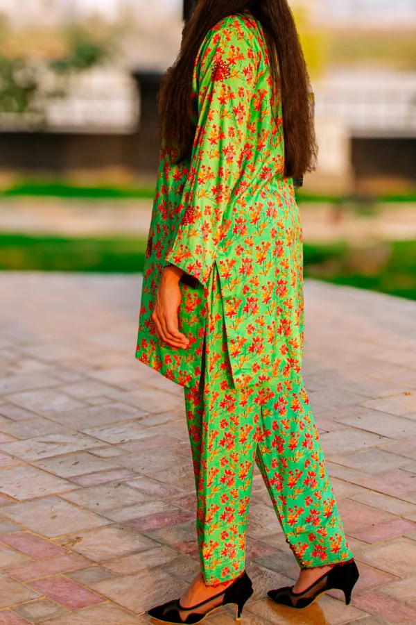 Parrot Green Embroidered 2 Piece - Image 2