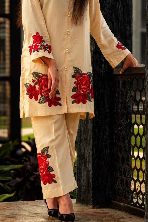 Chirping yellow Embroidered 2 piece - Image 2
